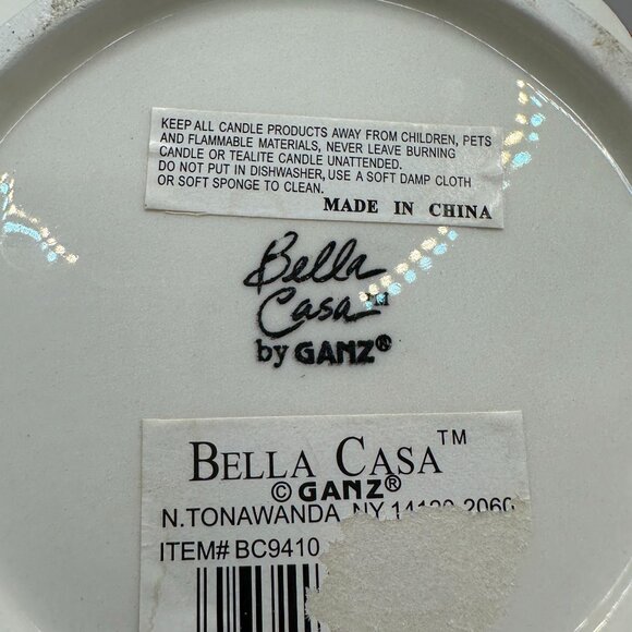 Bella Casa By Ganz Red & White Ceramic Scalloped Plate With Vine Design - Picture 4 of 4